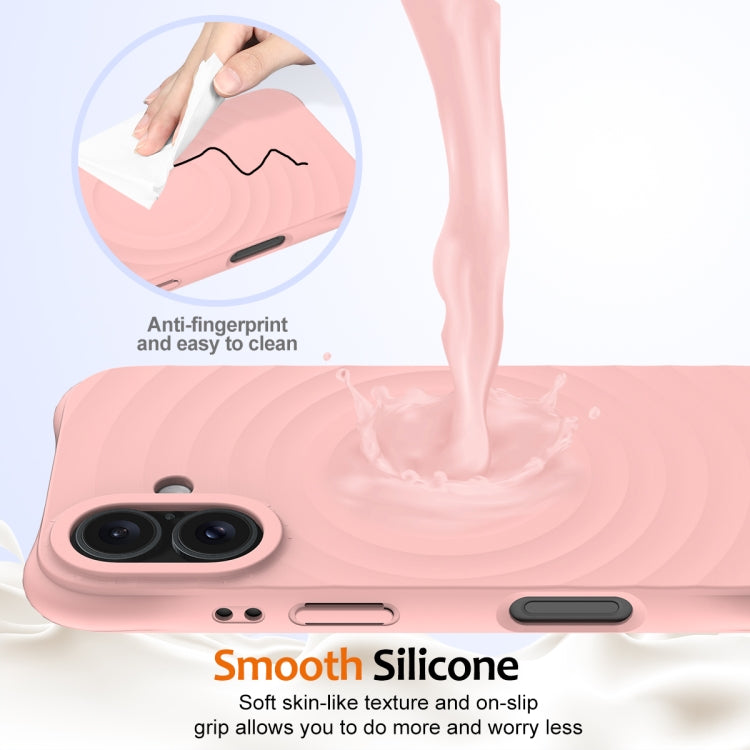 For iPhone 16 Wave Texture MagSafe Magnetic Liquid Silicone Phone Case