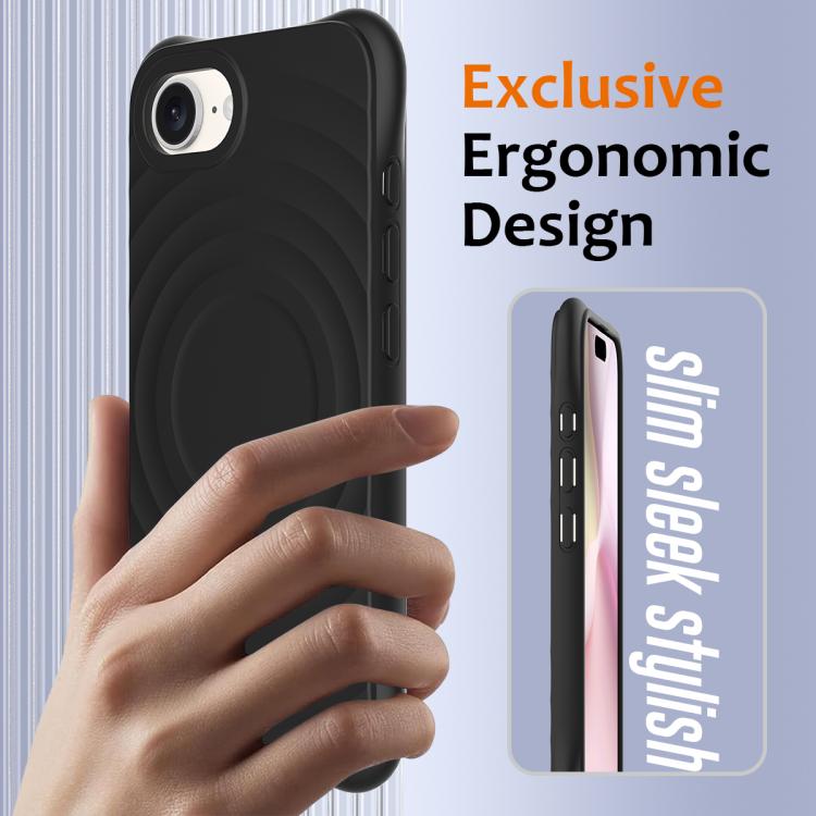 For iPhone 17e / 16e Wave Texture MagSafe Magnetic Liquid Silicone Phone Case