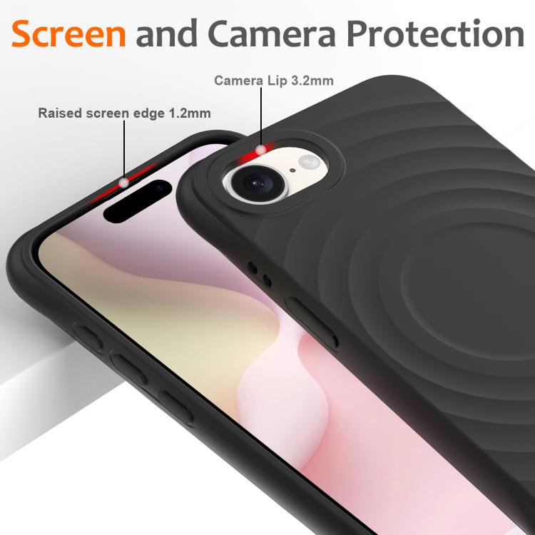 For iPhone 17e / 16e Wave Texture MagSafe Magnetic Liquid Silicone Phone Case