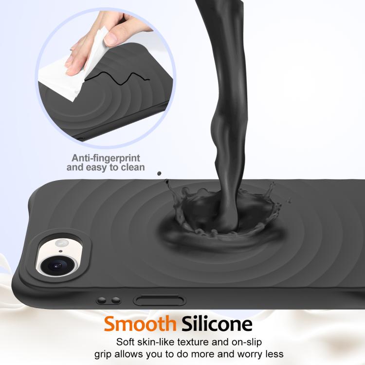 For iPhone 17e / 16e Wave Texture MagSafe Magnetic Liquid Silicone Phone Case