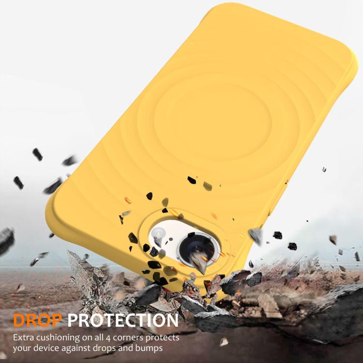 For iPhone 17e / 16e Wave Texture MagSafe Magnetic Liquid Silicone Phone Case