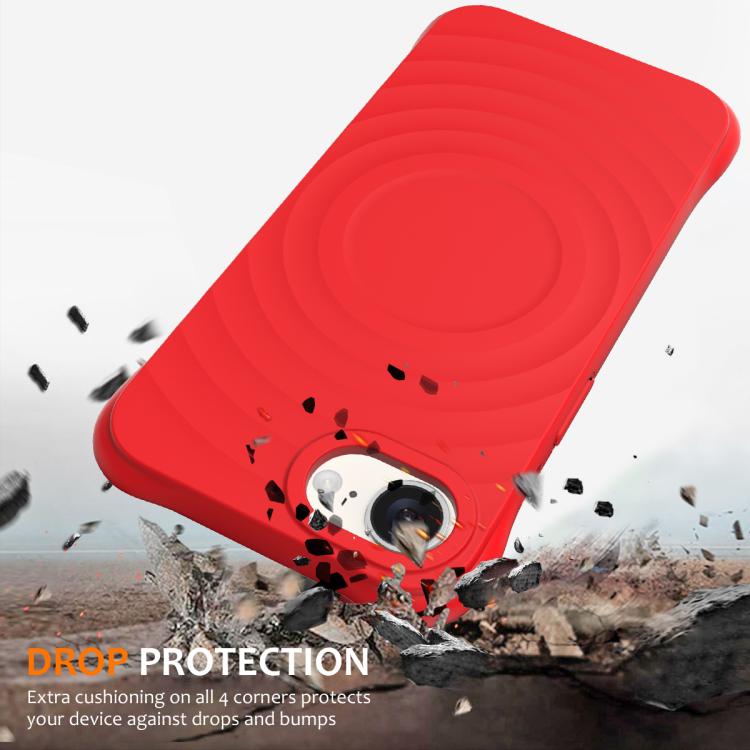 For iPhone 17e / 16e Wave Texture MagSafe Magnetic Liquid Silicone Phone Case