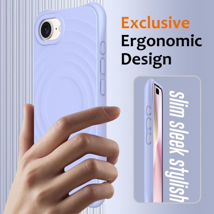 For iPhone 17e / 16e Wave Texture MagSafe Magnetic Liquid Silicone Phone Case