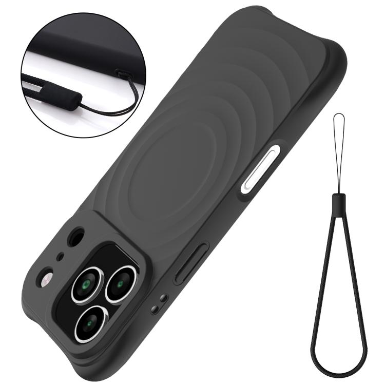 For iPhone 17 Pro Max Wave Texture MagSafe Magnetic Liquid Silicone Phone Case