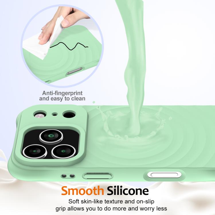 For iPhone 17 Pro Max Wave Texture MagSafe Magnetic Liquid Silicone Phone Case