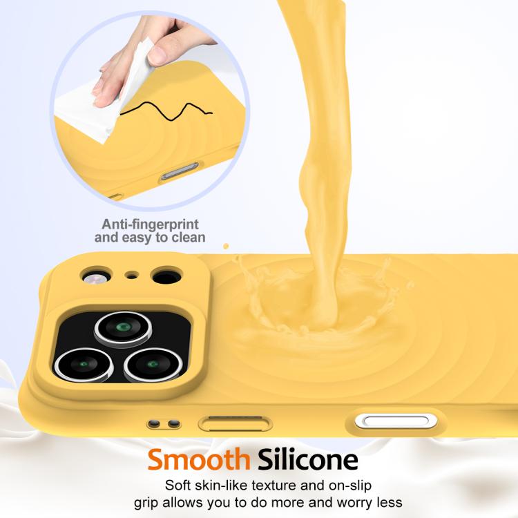 For iPhone 17 Pro Max Wave Texture MagSafe Magnetic Liquid Silicone Phone Case