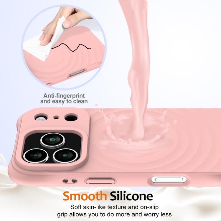 For iPhone 17 Pro Max Wave Texture MagSafe Magnetic Liquid Silicone Phone Case
