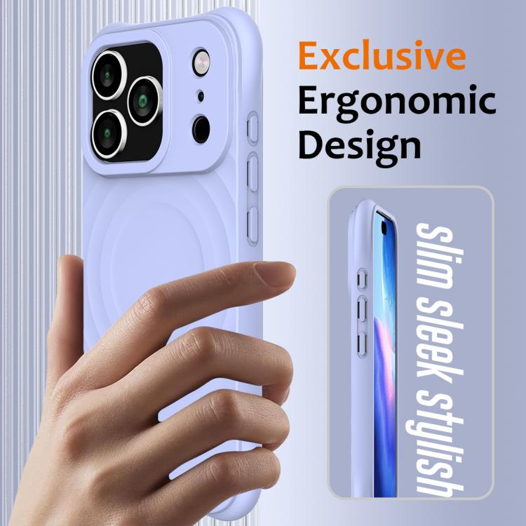 For iPhone 17 Pro Max Wave Texture MagSafe Magnetic Liquid Silicone Phone Case