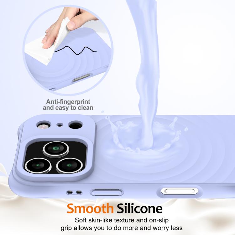 For iPhone 17 Pro Max Wave Texture MagSafe Magnetic Liquid Silicone Phone Case