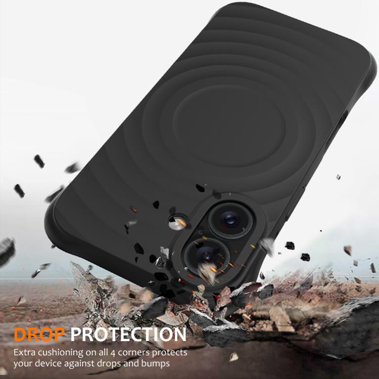 For iPhone 17 Wave Texture MagSafe Magnetic Liquid Silicone Phone Case