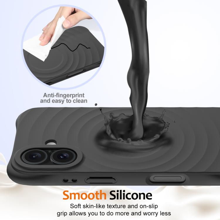 For iPhone 17 Wave Texture MagSafe Magnetic Liquid Silicone Phone Case
