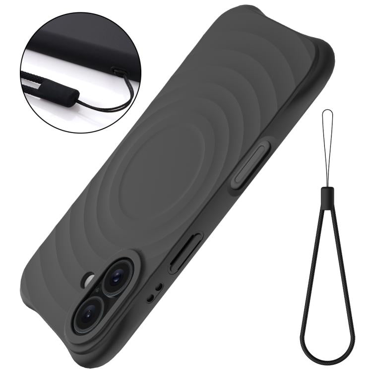 For iPhone 17 Wave Texture MagSafe Magnetic Liquid Silicone Phone Case