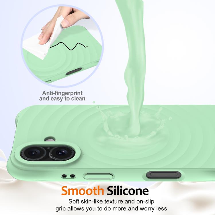 For iPhone 17 Wave Texture MagSafe Magnetic Liquid Silicone Phone Case