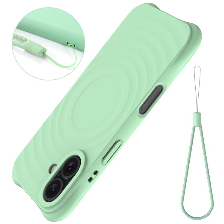 For iPhone 17 Wave Texture MagSafe Magnetic Liquid Silicone Phone Case