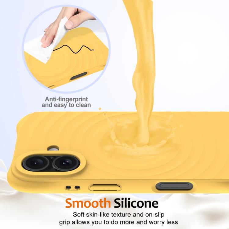 For iPhone 17 Wave Texture MagSafe Magnetic Liquid Silicone Phone Case