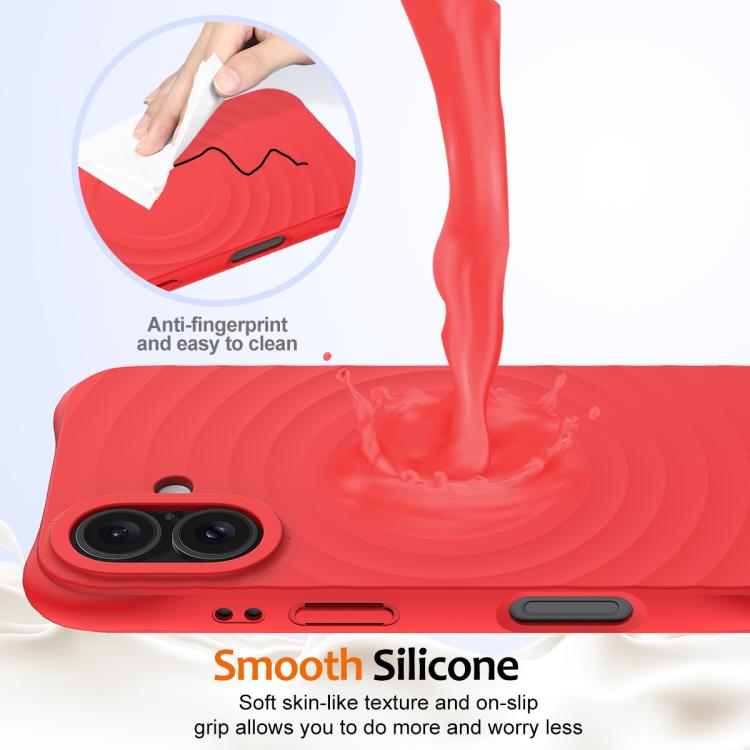 For iPhone 17 Wave Texture MagSafe Magnetic Liquid Silicone Phone Case