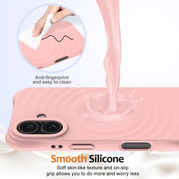 For iPhone 17 Wave Texture MagSafe Magnetic Liquid Silicone Phone Case