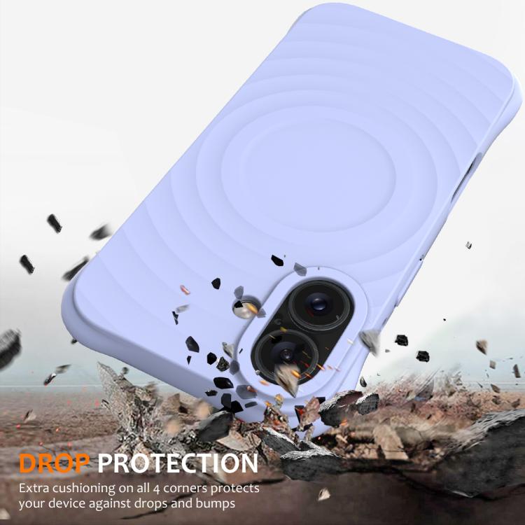 For iPhone 17 Wave Texture MagSafe Magnetic Liquid Silicone Phone Case