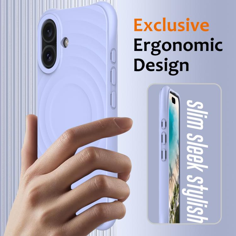 For iPhone 17 Wave Texture MagSafe Magnetic Liquid Silicone Phone Case