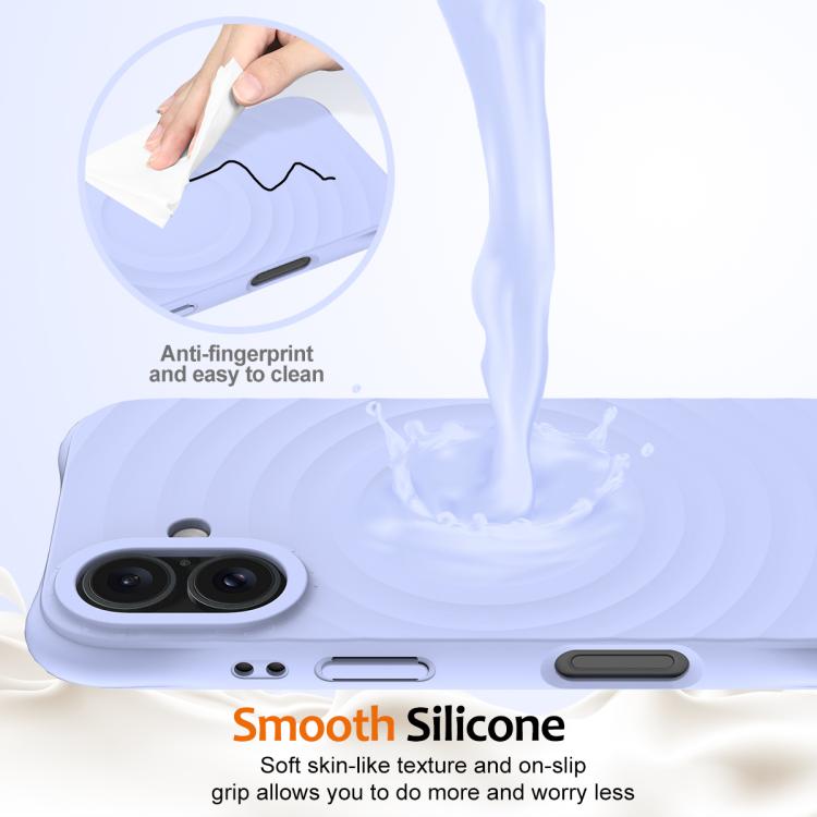 For iPhone 17 Wave Texture MagSafe Magnetic Liquid Silicone Phone Case