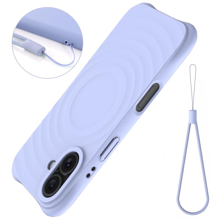 For iPhone 17 Wave Texture MagSafe Magnetic Liquid Silicone Phone Case