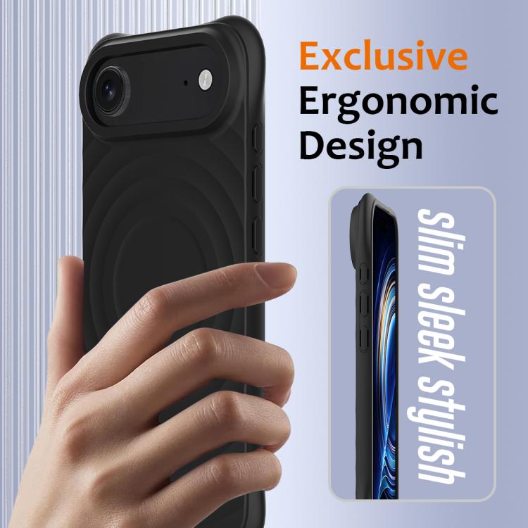 For iPhone Air Wave Texture MagSafe Magnetic Liquid Silicone Phone Case