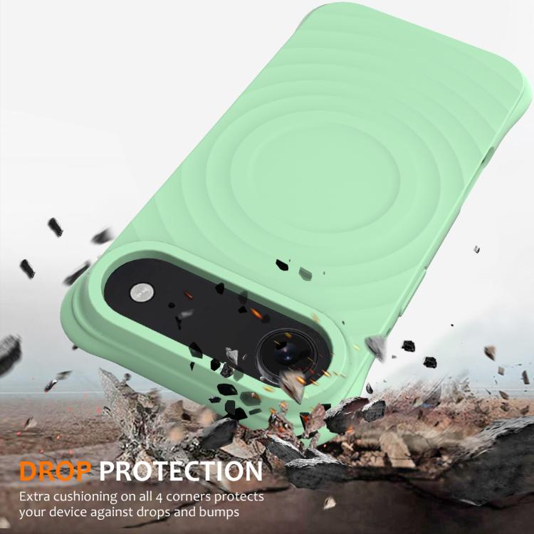 For iPhone Air Wave Texture MagSafe Magnetic Liquid Silicone Phone Case