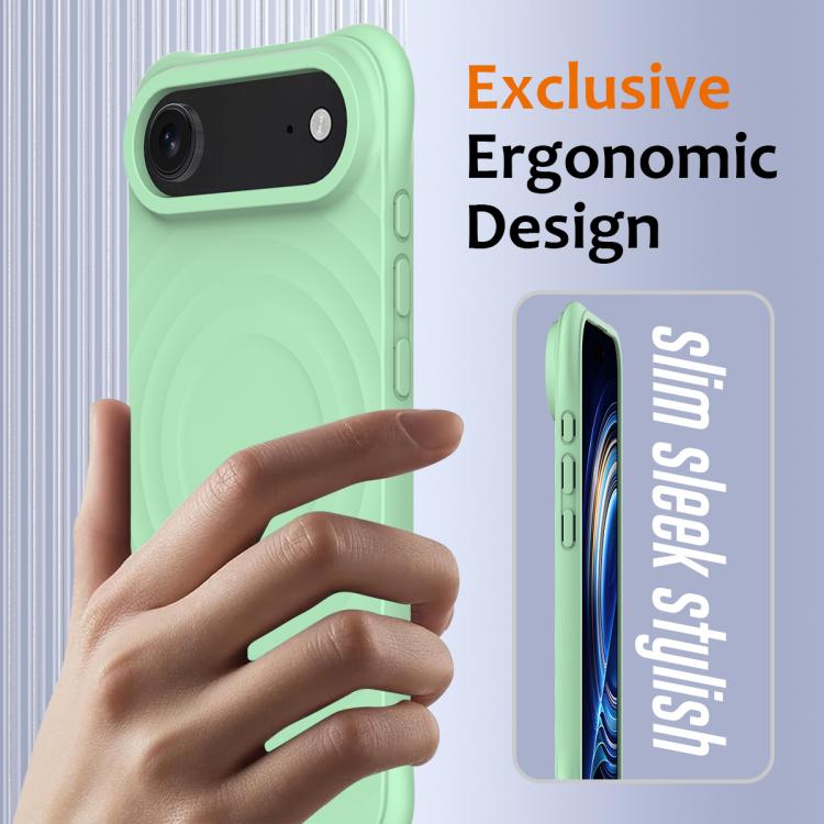 For iPhone Air Wave Texture MagSafe Magnetic Liquid Silicone Phone Case