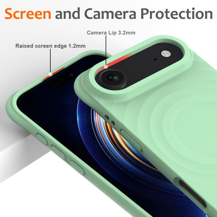 For iPhone Air Wave Texture MagSafe Magnetic Liquid Silicone Phone Case