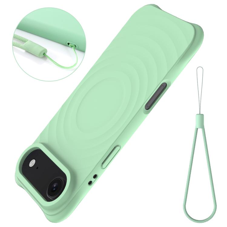 For iPhone Air Wave Texture MagSafe Magnetic Liquid Silicone Phone Case
