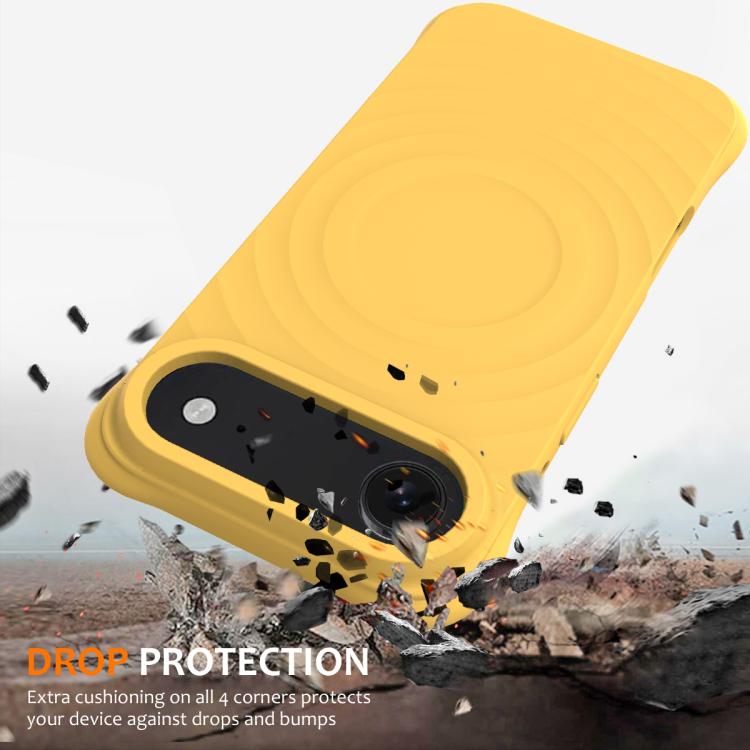 For iPhone Air Wave Texture MagSafe Magnetic Liquid Silicone Phone Case