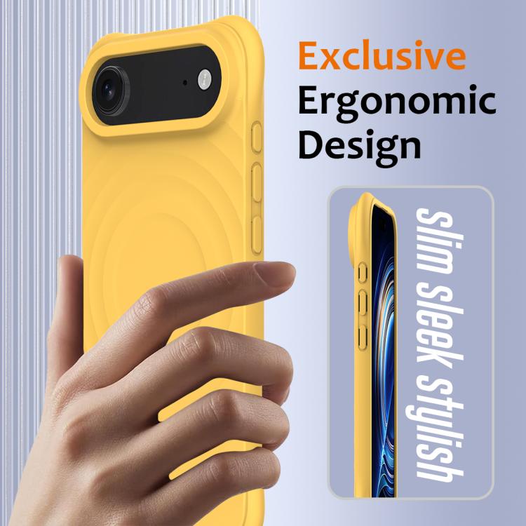 For iPhone Air Wave Texture MagSafe Magnetic Liquid Silicone Phone Case