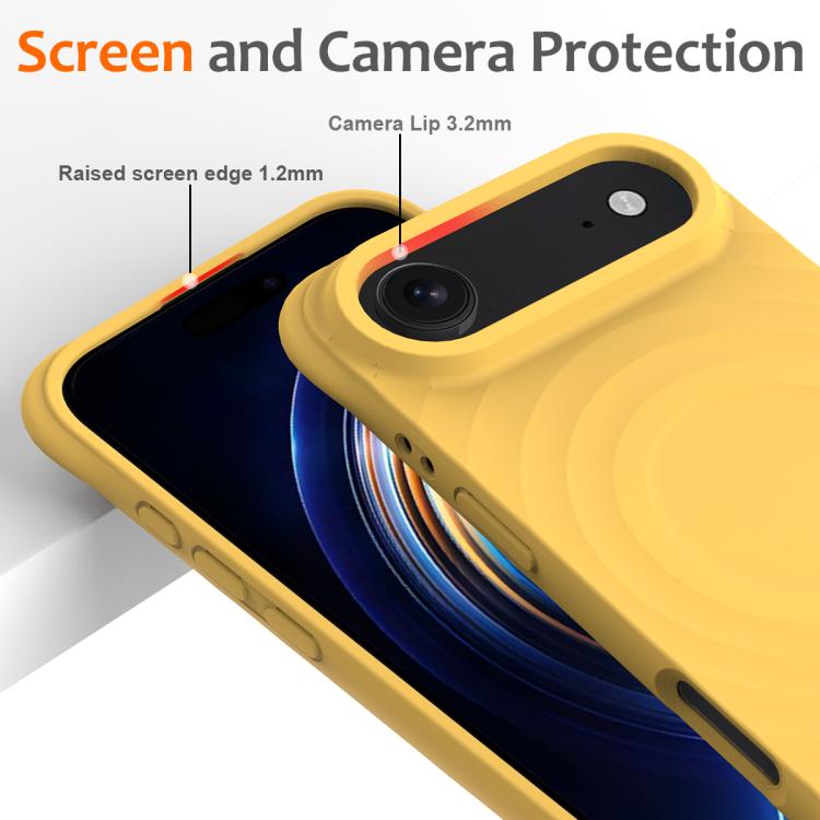 For iPhone Air Wave Texture MagSafe Magnetic Liquid Silicone Phone Case