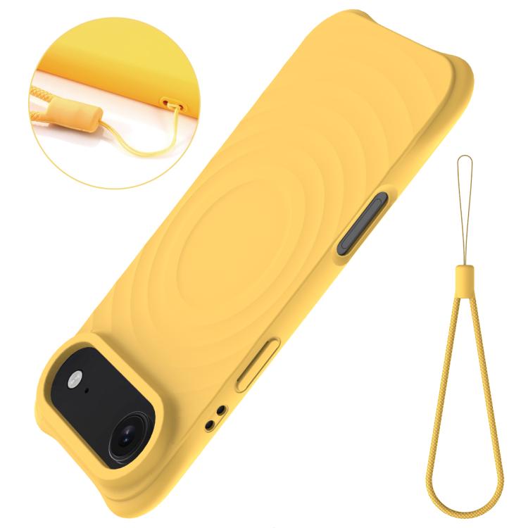 For iPhone Air Wave Texture MagSafe Magnetic Liquid Silicone Phone Case