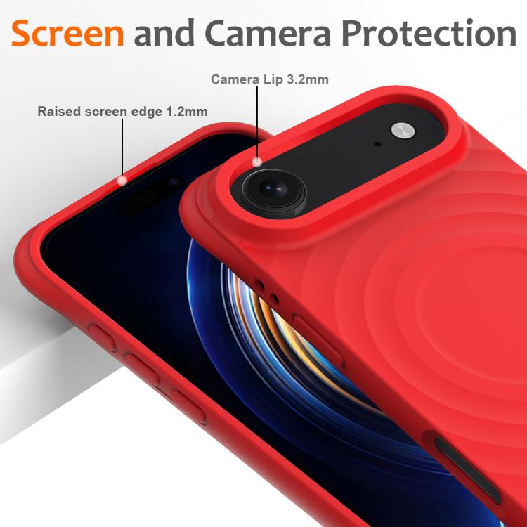 For iPhone Air Wave Texture MagSafe Magnetic Liquid Silicone Phone Case