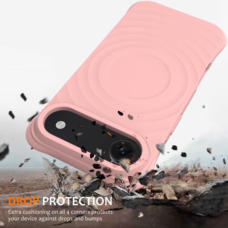 For iPhone Air Wave Texture MagSafe Magnetic Liquid Silicone Phone Case
