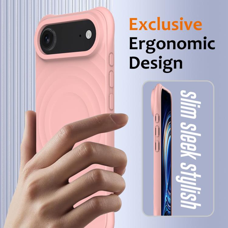 For iPhone Air Wave Texture MagSafe Magnetic Liquid Silicone Phone Case