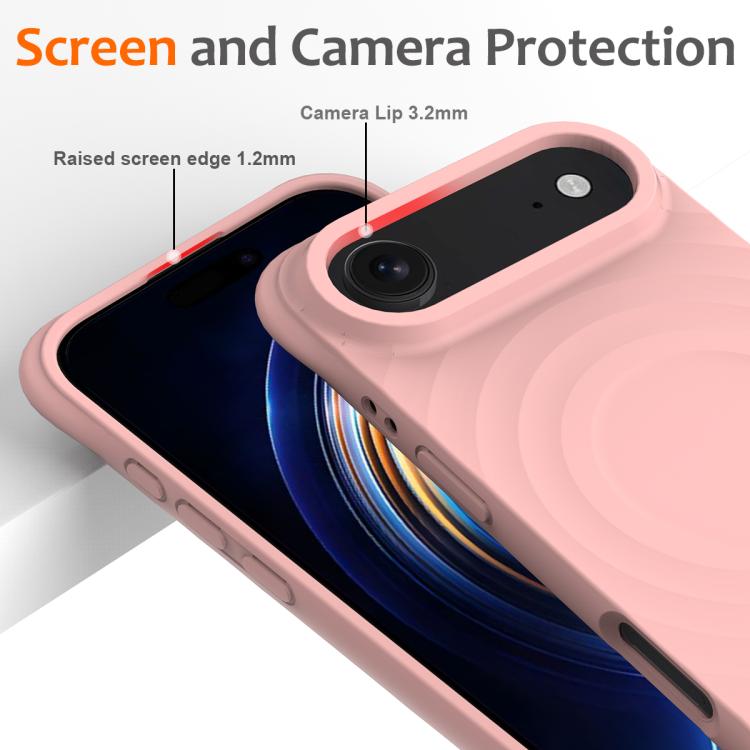 For iPhone Air Wave Texture MagSafe Magnetic Liquid Silicone Phone Case