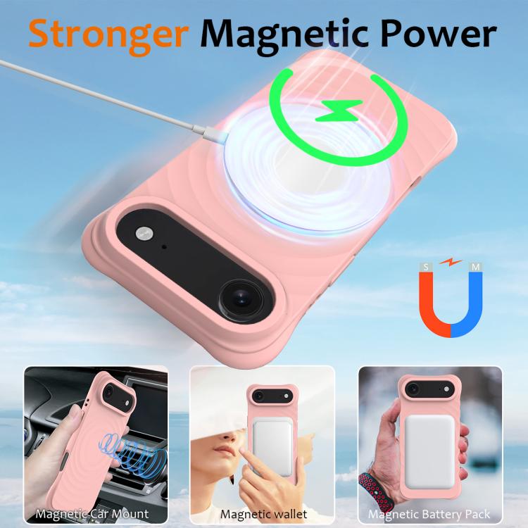 For iPhone Air Wave Texture MagSafe Magnetic Liquid Silicone Phone Case