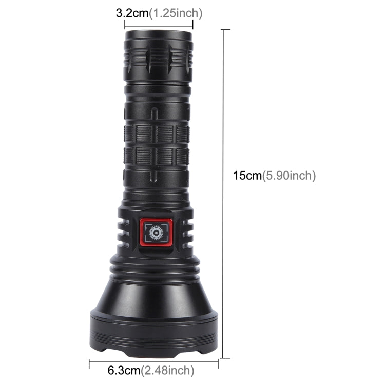 812-BT90 50W Spotlight 3000LM USB Rechargeable LED Flashlight - Black