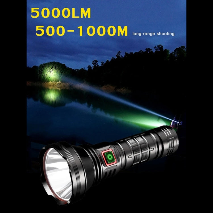 812-BT90 50W Spotlight 3000LM USB Rechargeable LED Flashlight - Black