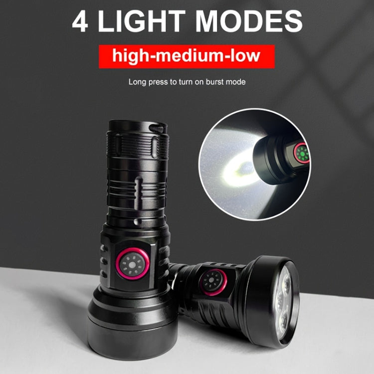819 T20 1000LM USB Rechargeable LED Flashlight Including Battery - Black