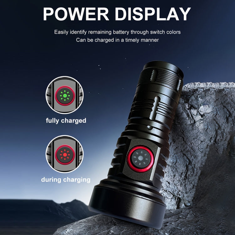 819 T20 1000LM USB Rechargeable LED Flashlight Including Battery - Black