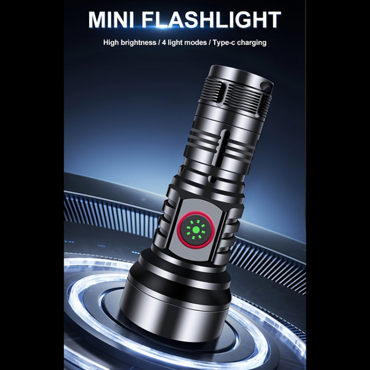 819 T20 1000LM USB Rechargeable LED Flashlight Including Battery - Black