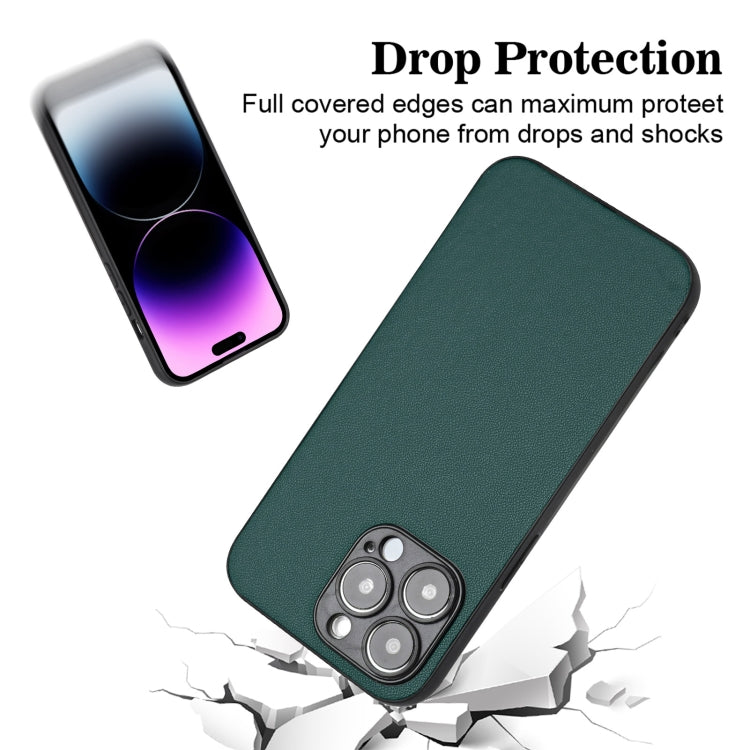 For iPhone 15 Pro Max R20 Leather Pattern Phone Single Case