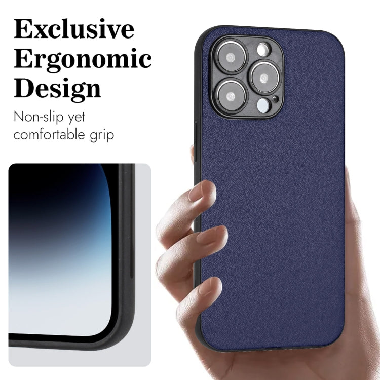 For iPhone 15 Pro Max R20 Leather Pattern Phone Single Case