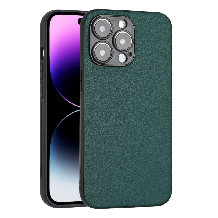 For iPhone 14 Pro Max R20 Leather Pattern Phone Single Case