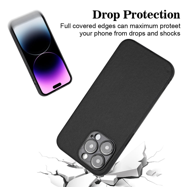For iPhone 14 Pro Max R20 Leather Pattern Phone Single Case