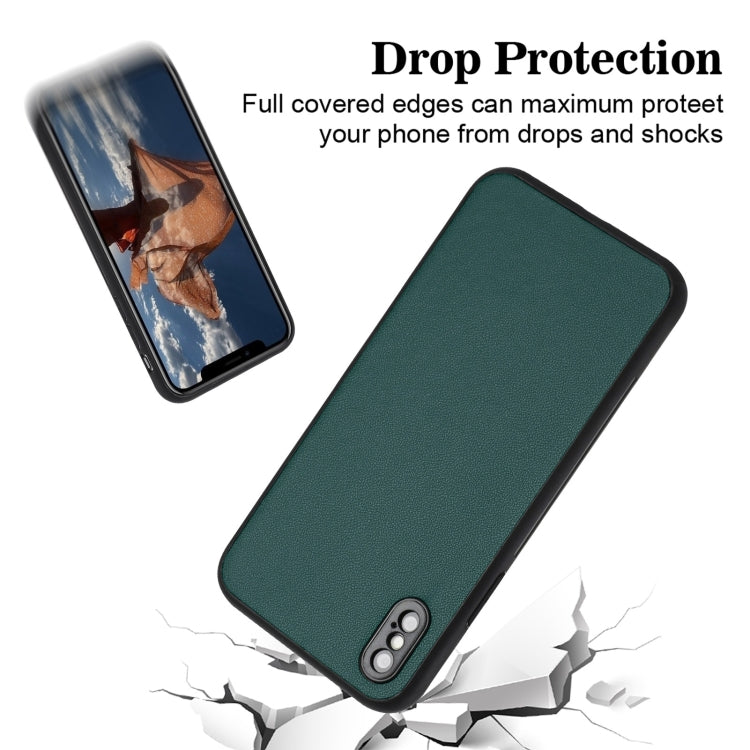 For iPhone XS Max R20 Leather Pattern Phone Single Case