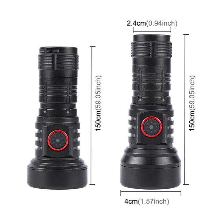 829 T40 1000LM USB Rechargeable LED Flashlight Including Battery - Black